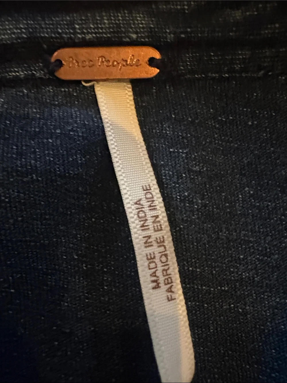 Free people. Dark Blue Denim Button-Front Women's Jacket